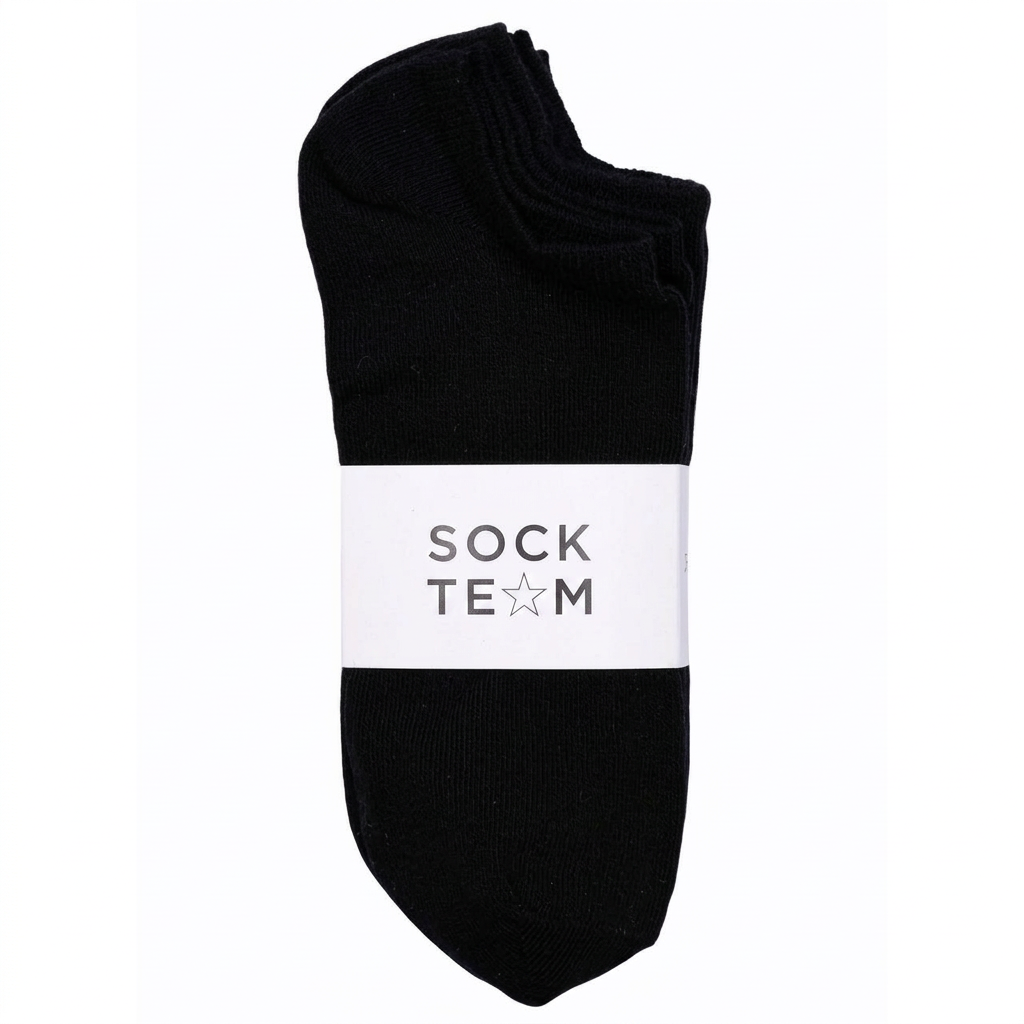 Svart ankelstrumpa med Sockteams logotyp