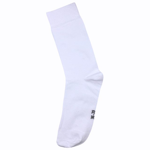 Sula på vit hög strumpa från Sockteam
