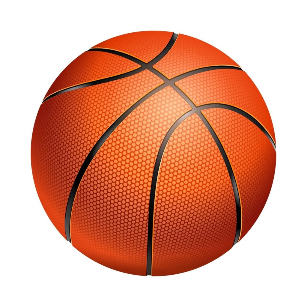 Orange basketboll med svarta detaljer.