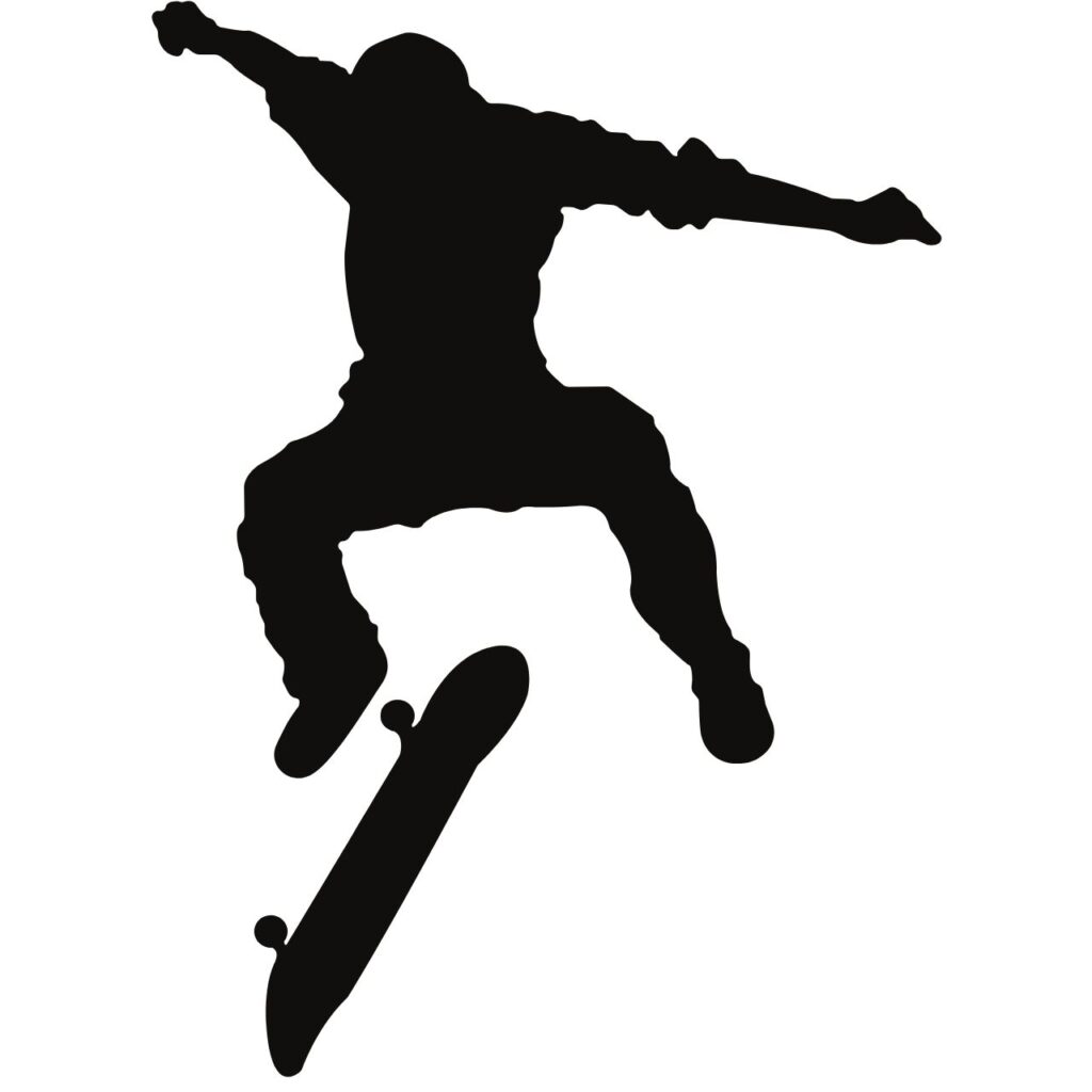 Skateboardåkare i svartvitt utför en imponerande kickflip