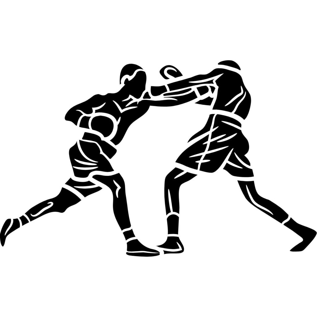 Två passionerade boxare utbyter slag i en intensiv match