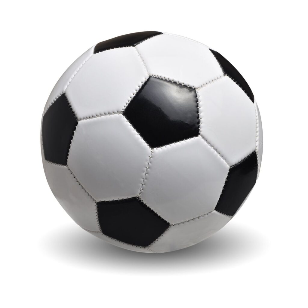 Traditionell svart och vit fotboll för spännande fotbollsmatcher