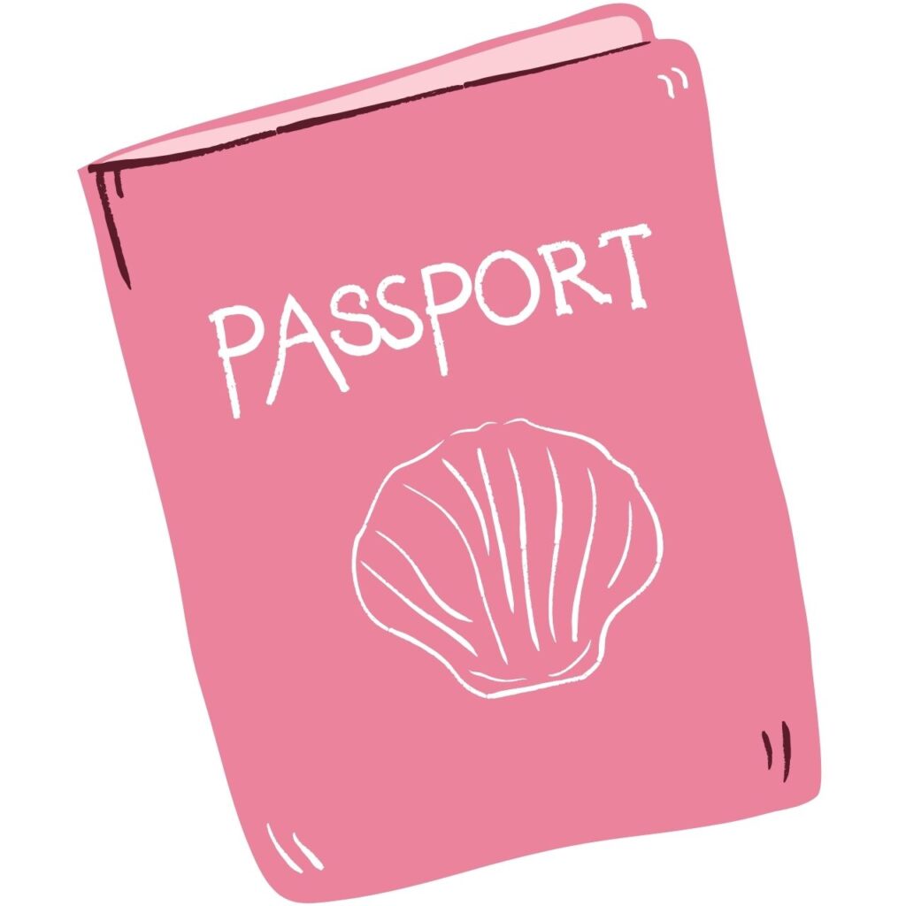 Rosa passkort med konstnärlig snäckdesign