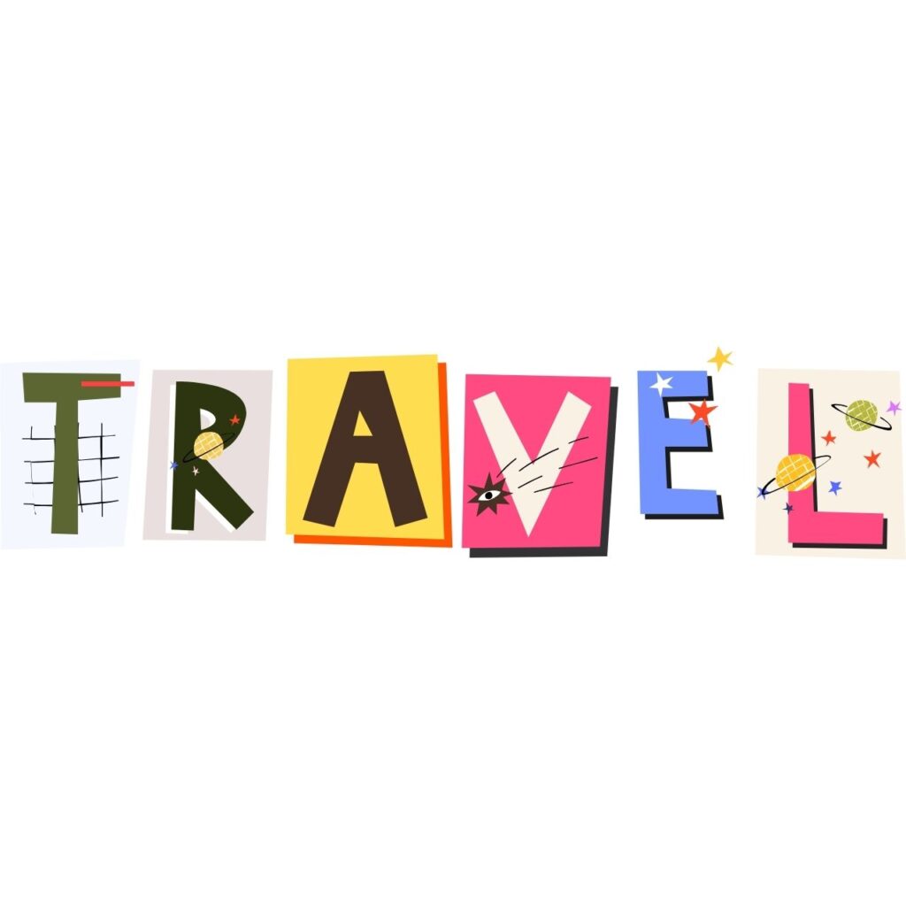 Rolig och lekfull bild som förmedlar reslust och äventyr